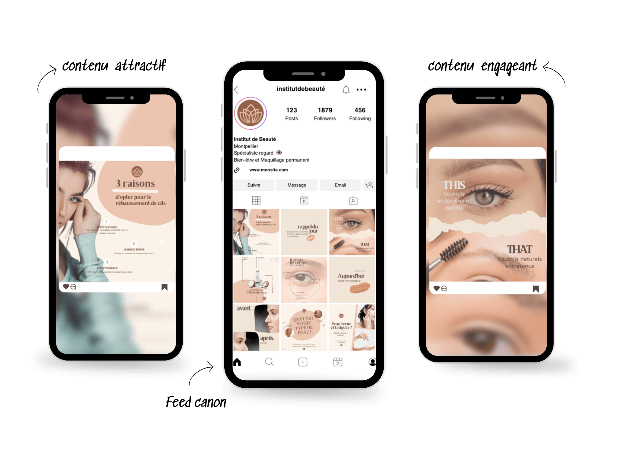 feed instagram beauté bien être institut. Modeles templates beauté